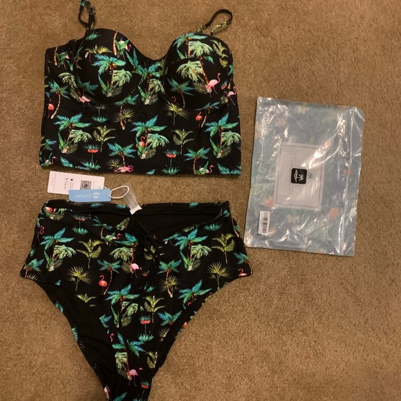 cupshe flamingo bikini
